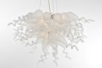 Frosted White Blown Glass Chandelier