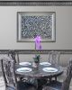 Silver Floral on Black Chair Rail 94 Inch