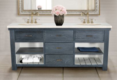 Charcoal with High Light Double Vanity 72''