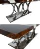Bayshore Artistic Floating Teak Table with Stainless Steel Base