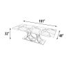 Bayshore Artistic Floating Teak Table with Stainless Steel Base