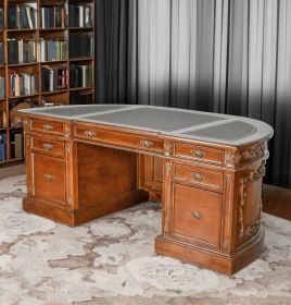 Chester Burton Curved Executive Partners Desk 73"W x 38"D x 32.4"H