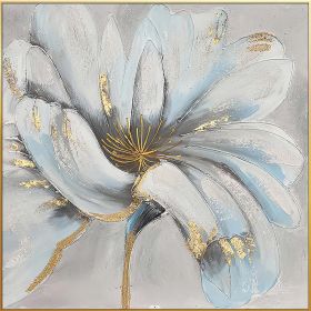 Home Hand Painted "Unveiled Gilded Hearts" Oil Painting (48"H x 48"W)