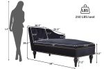 [New+Video] 58''Velvet Chaise Lounge,Button Tufted Right Arm Facing Lounge Chair with Nailhead Trim & Solid Wood Legs for Living Room or Office