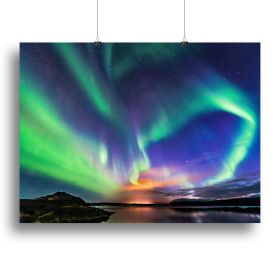 The aurora in Iceland Canvas Print or Poster (Type: Poster Print, size: 12" x 8" / 30cm x 20cm approx)